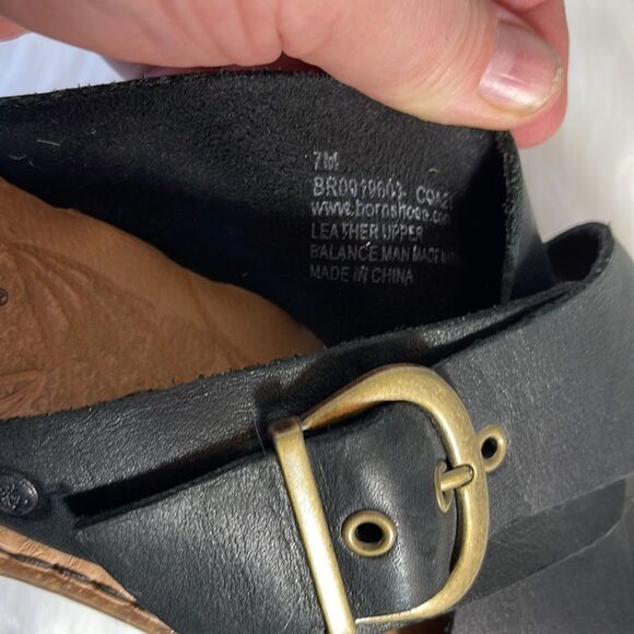 Born NWOT Black Double Strap Buckle Slides Sz 7 - Picture 5 of 6
